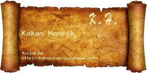 Kakas Henrik névjegykártya